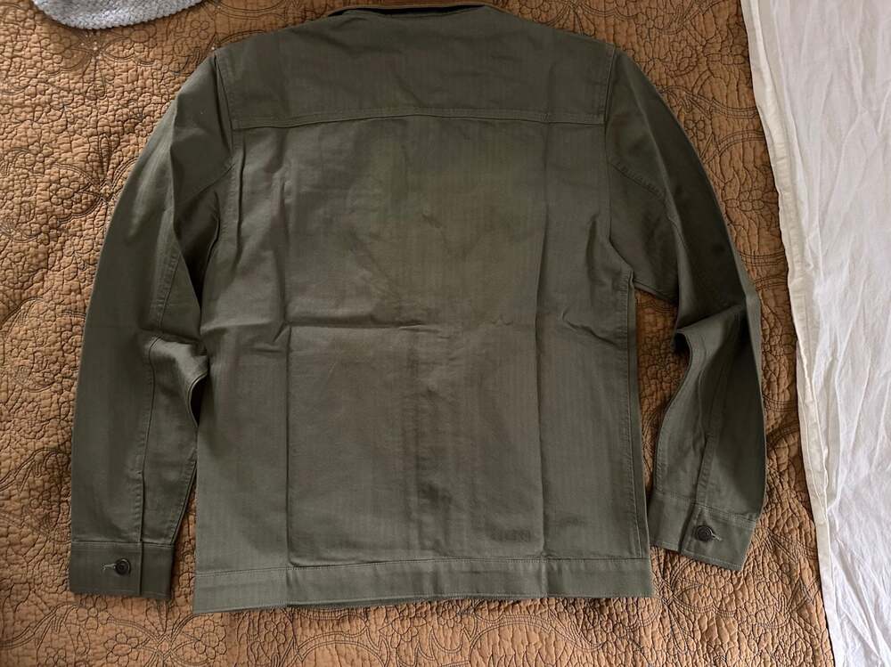 Free Assembly Men's Green Workwear Chore Jacket with Corduroy Collar, Size S New - Picture 5 of 5